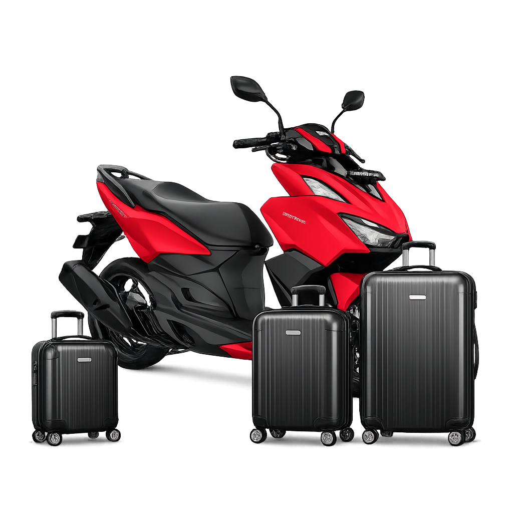 Honda Vario 160 merah siap touring Bali dengan bagasi besar - sewa motor matic 160cc populer